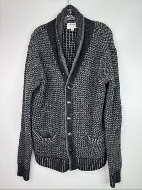 Rag & Bone Neiman Marcus Target Black Gray Waffle Cardigan Sweater XL